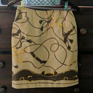 Talbot's Horse bit print skirt